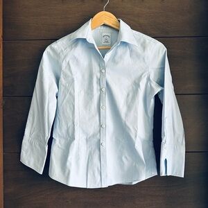 Brooks Brothers Blue Dress Shirt Crisp Cotton 2P